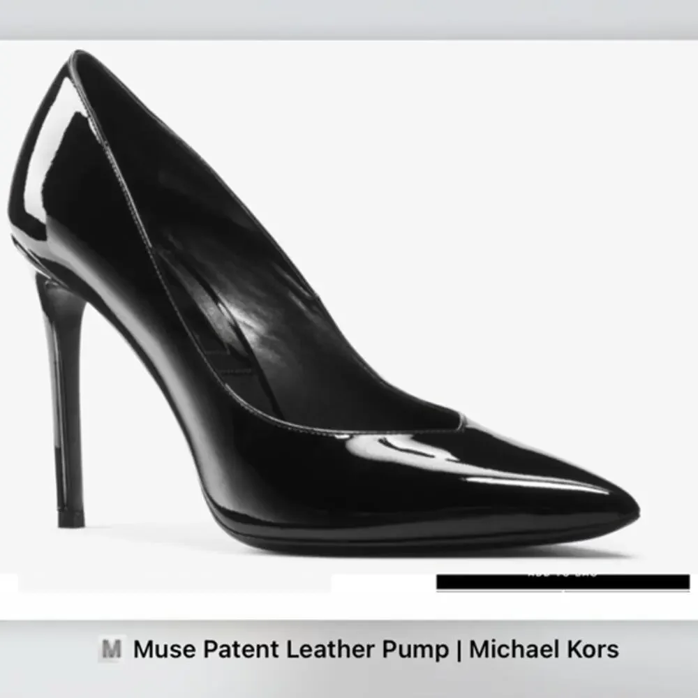 NEW $595 Michael Kors Muse Timeless Black Patent Leather Stiletto Pumps Size 9